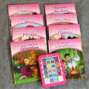 Fancy Nancy electronic reader and 8 book set EUC